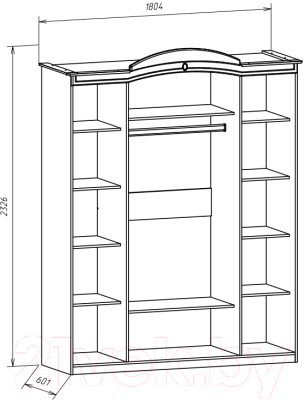 Шкаф ФорестДекоГрупп Щара 4-х створчатый (орех)