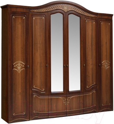 Шкаф ФорестДекоГрупп Луиза 6.1 (орех) - фото