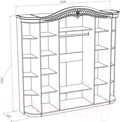 Шкаф ФорестДекоГрупп Луиза 6.1 (орех)