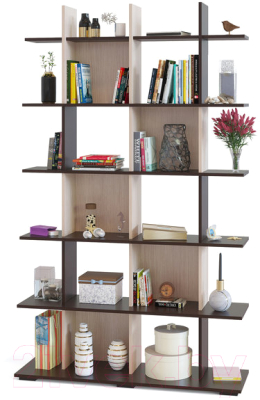 Стеллаж Сокол-Мебель СТ-6 (венге/беленый дуб)