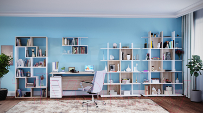 Стеллаж Сокол-Мебель СТ-6 (венге/беленый дуб)