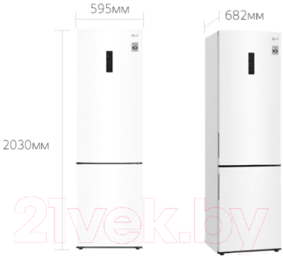 Холодильник с морозильником LG DoorCooling+ GA-B509CQTL