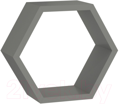 Полка-ячейка Domax FHS 300 Hexagonal Shelf SZ / 67702 (300x260x115x18, серый) - фото