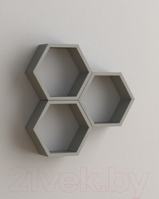 Полка-ячейка Domax FHS 300 Hexagonal Shelf SZ / 67702 (300x260x115x18, серый)