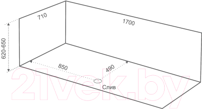 Ванна акриловая Eurolux Sibaris 170x70 / E1017070033