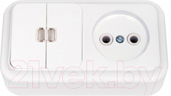 Блок выключатель+розетка Bylectrica Пралеска 2В-РЦ-565 - фото
