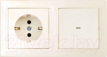 Блок выключатель+розетка Bylectrica Стиль В-РЦ-701 - фото