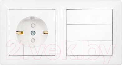 Блок выключатель+розетка Bylectrica Стиль 3В-РЦ-717 - фото