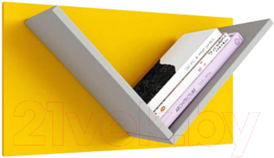 Полка Polini Kids Mirum 5Y 600 (серый/желтый) - фото