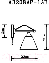 Бра Arte Lamp Copter A3208AP-1AB