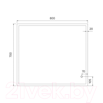 Зеркало Iddis Brick BRI8000i98