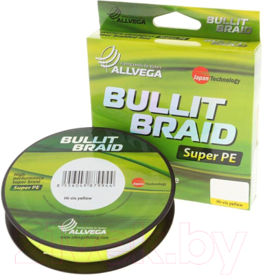 Леска плетеная Allvega Bullit Braid 0.08мм 135м / BB135Y08 (ярко-желтый)