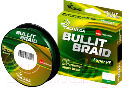 Леска плетеная Allvega Bullit Braid 135м 0.10мм / BB135GR10 (темно-зеленый)