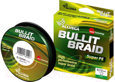 Леска плетеная Allvega Bullit Braid 0.10мм 270м / BB270GR10 (темно-зеленый)