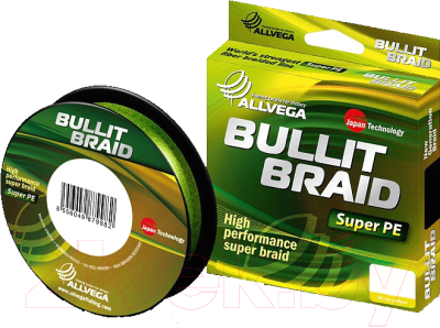 Леска плетеная Allvega Bullit Braid 0.10мм 92м / BB92Y10 (ярко-желтый)