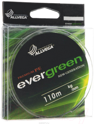 Леска плетеная Allvega Evergreen 0.14мм 110м / EVGR014 (темно-зеленый) - фото