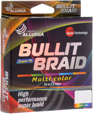 Леска плетеная Allvega Bullit Braid 0.26мм 150м / BB150MC26 (Multiсolor) - фото