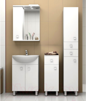 Шкаф с зеркалом для ванной Какса-А Домино 55 R / 459575