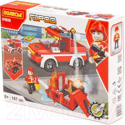 Конструктор Полесье Классик Город. Пожарная часть-1.6 / 81926 - фото