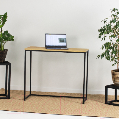 Консольный столик Millwood Пекин 3 Л 100x40x85 (дуб золотой Craft/металл черный)