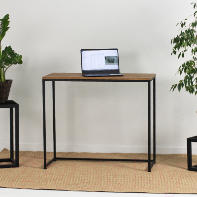 Консольный столик Millwood Пекин 3 Л 100x40x85 (дуб табачный Craft/металл черный)