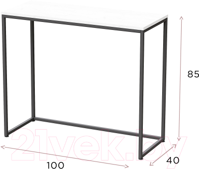 Консольный столик Millwood Пекин 3 Л 100x40x85 (дуб табачный Craft/металл черный)