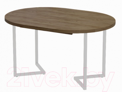 Обеденный стол Millwood Лофт Лондон Л D100 раздвижной / 100-140x100x76 (дуб табачный Craft/металл белый) - фото