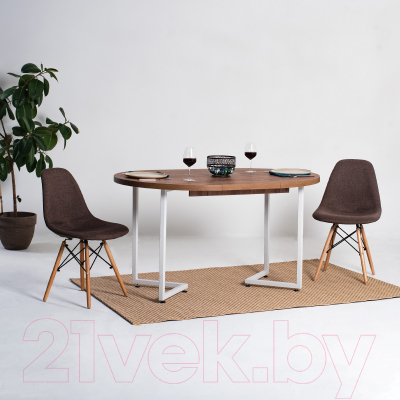 Обеденный стол Millwood Лофт Лондон Л D100 раздвижной / 100-140x100x76 (дуб табачный Craft/металл белый)