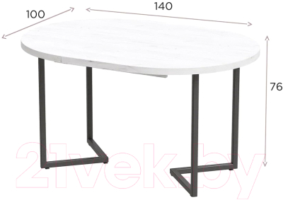 Обеденный стол Millwood Лофт Лондон Л D100 раздвижной / 100-140x100x76 (дуб табачный Craft/металл белый)