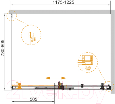 Душевой уголок Cezares STYLUS-SOFT-AH-1-120/80-C-Cr