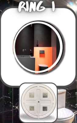 Зеркало Пекам Ring 1-s 70x70 / ring1-70x70s (с подсветкой и сенсором на прикосновение)