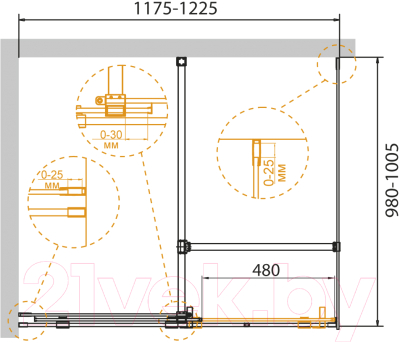 Душевой уголок Cezares STREAM-AH-1-120/100-C-Cr