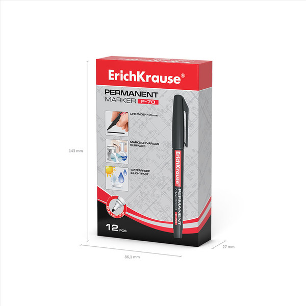Маркер перманентный Erich Krause P-70 / 37073