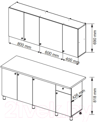 Кухонный гарнитур Горизонт Мебель Point 180