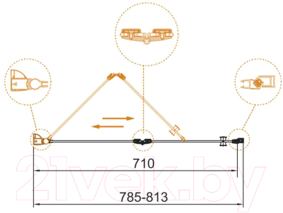 Душевая дверь Cezares ECO-O-BS-12-80-C-Cr