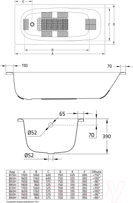 Ванна стальная BLB Universal 170x70