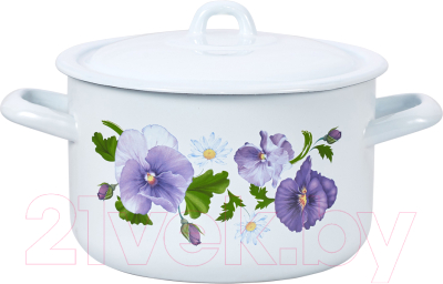 Кастрюля Лысьвенские эмали Анютины глазки С-16111/4 Э - фото