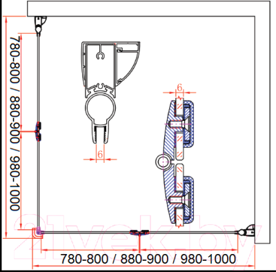 Душевой уголок Cezares ELENA-W-AS-2-100-C-Cr
