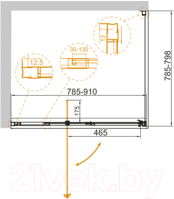 Душевой уголок Cezares VARIANTE-AH-1-90/100-100-C-Cr