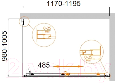 Душевой уголок Cezares MOLVENO-AH-11-120/100-C-Cr-IV