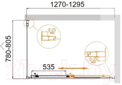 Душевой уголок Cezares MOLVENO-AH-11-130/80-C-Cr-IV