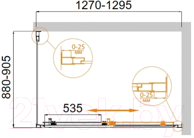 Душевой уголок Cezares MOLVENO-AH-11-130/90-C-Cr-IV