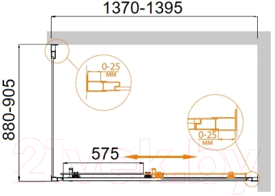 Душевой уголок Cezares MOLVENO-AH-11-140/90-C-Cr-IV