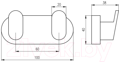 Крючок для ванной Slezak RAV Yukon YUA0106CMAT