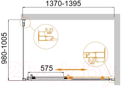 Душевой уголок Cezares MOLVENO-AH-11-140/100-C-Cr-IV