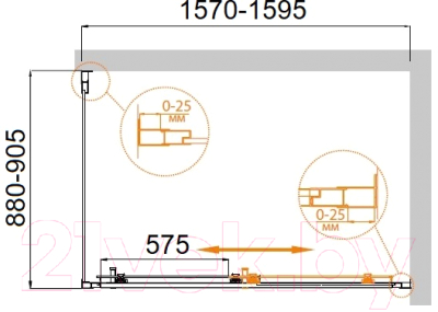 Душевой уголок Cezares MOLVENO-AH-11-160/90-C-Cr-IV