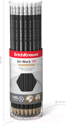 Простой карандаш Erich Krause Jet Black 101 HB / 45606
