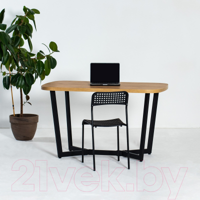 Обеденный стол Millwood Лофт Мюнхен Л 160x80x75 (дуб золотой Craft металл черный)