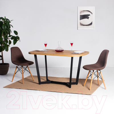 Обеденный стол Millwood Лофт Мюнхен Л 160x80x75 (дуб табачный Craft металл черный)