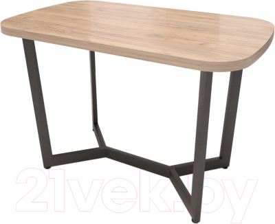 Обеденный стол Millwood Лофт Мюнхен Л 180x90x75 (дуб табачный Craft/металл черный) - фото